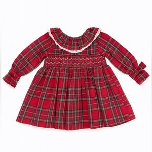 Iris & Ivy | Red Plaid Holiday Dress | 12M | Baby Girl Christmas Dress